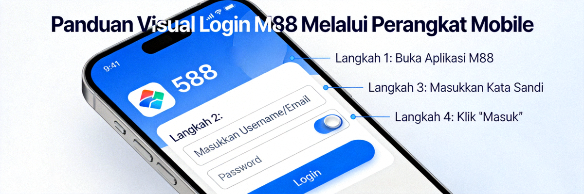 Panduan visual login M88 melalui perangkat mobile dengan antarmuka yang responsif dan mudah digunakan